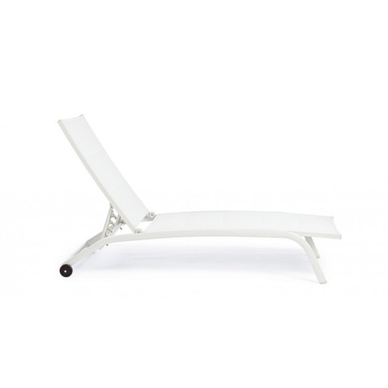 Lettino in alluminio con ruote Cleopas bianco-bianco