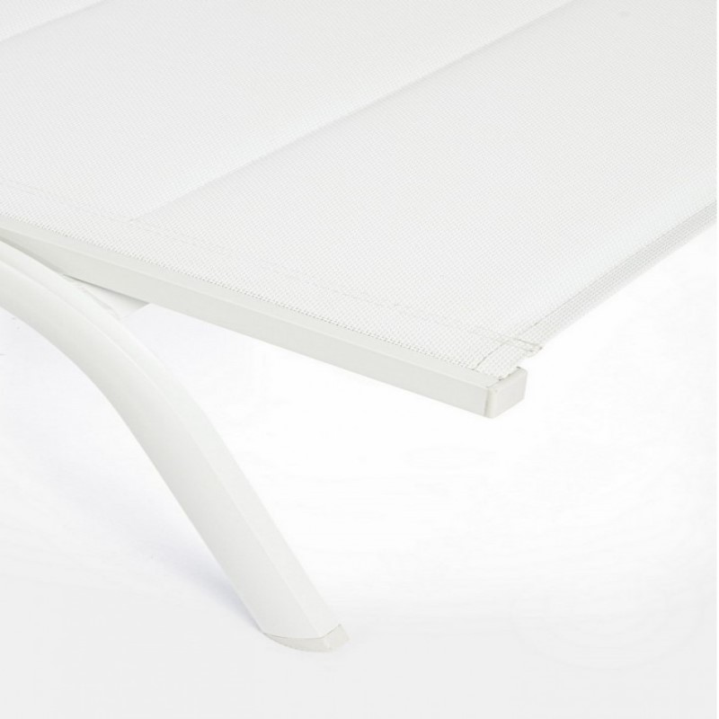 Lettino in alluminio con ruote Cleopas bianco-bianco
