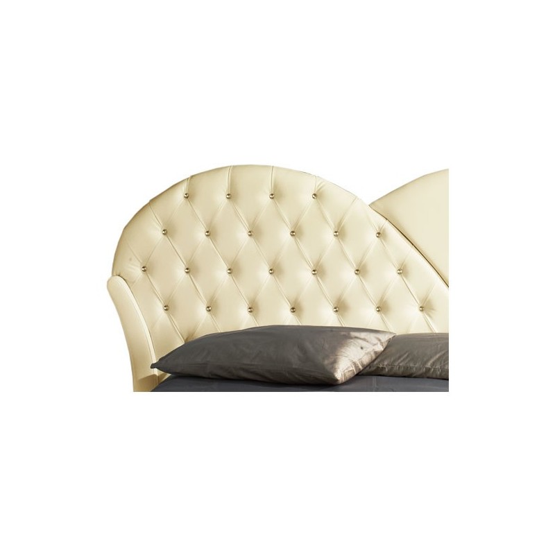 Letto matrimoniale c-contenitore in ecopelle crema 215x220xh.122 cm EFFEZ