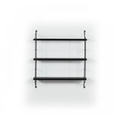 Libreria a muro 3 ripiani Neelix nero cm 60 x 15 x 68 h