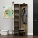 (2c) Ingresso noce con anta a specchio e cassetto Kerry   80x35xh.180 cm
