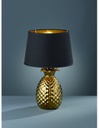 Lume da Tavolo Pineapple Ananas Oro con Paralume Nero Ø28 cm Trio Lighting