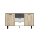 Madia 2 ante 3 cassetti colorati rovere grigio 160x35xh.86 cm EFFEZ