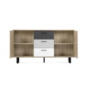 Madia 2 ante 3 cassetti colorati rovere grigio 160x35xh.86 cm EFFEZ