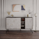 Madia Clara Lagina dark coffe 3 ante effetto marmo bianco 142x35,5x83h EFFEZ