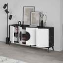 Madia Gora 180x35.6x82 cm Struttura Bendir con Ante Bianche