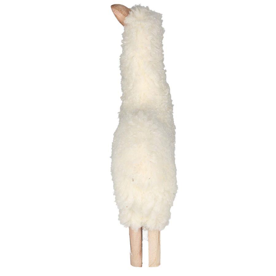 Alpaca legno tessuto biancocm 26x4h22