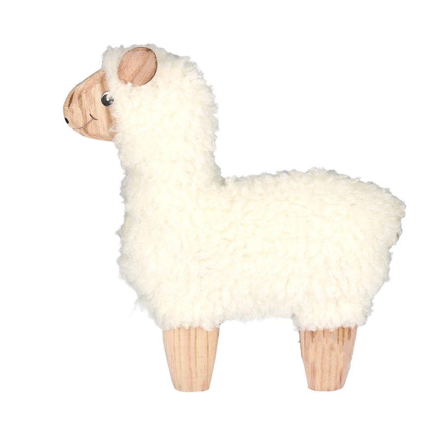 Alpaca legno tessuto biancocm 26x4h22