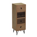 Mobile budapest in legno con 4 cassetti h74 cm