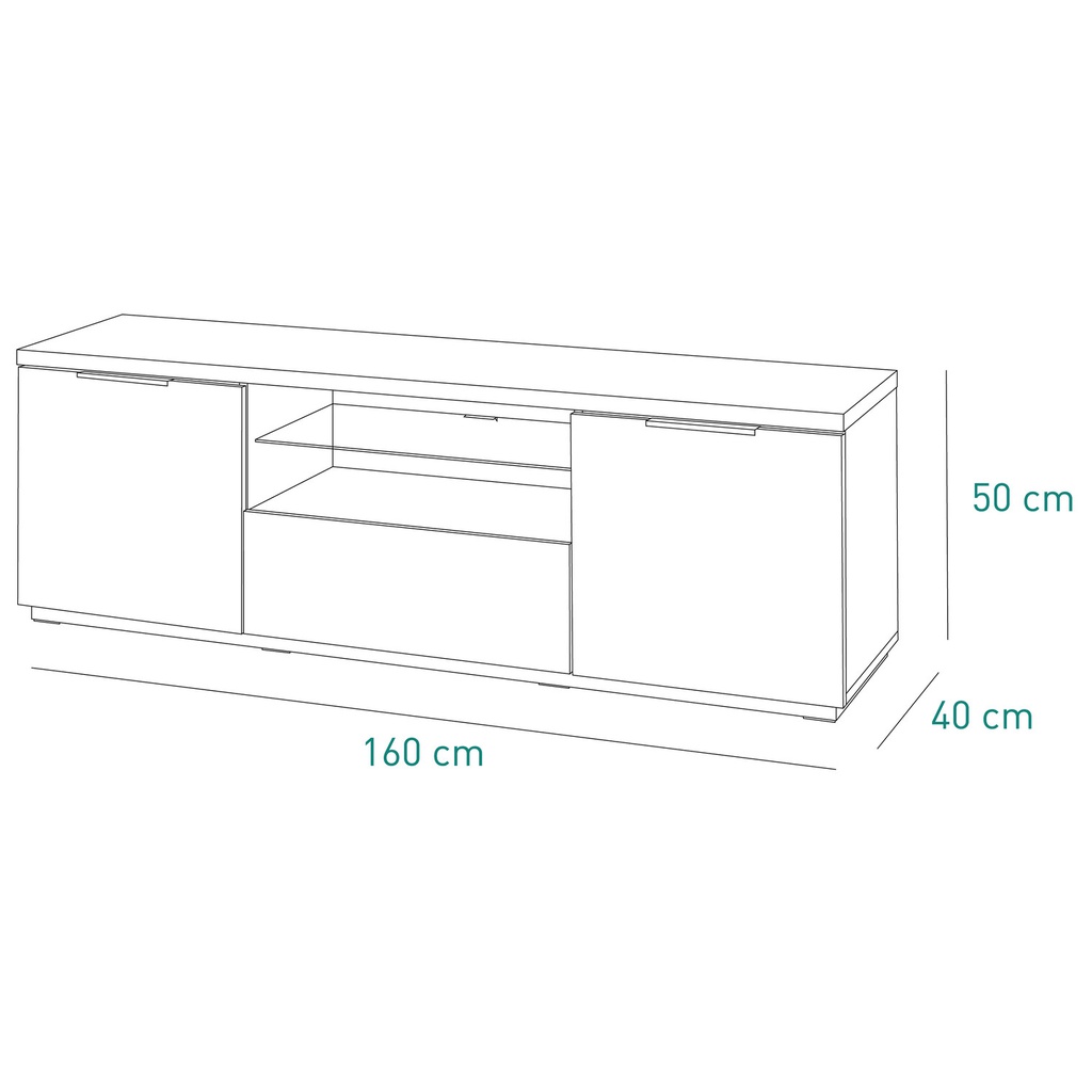 Mobile porta TV Mundi 2 ante e 1 ribalte 
