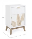 Mobiletto 1 anta 1 cassetto Folium in legno naturale 45x30x70h cm