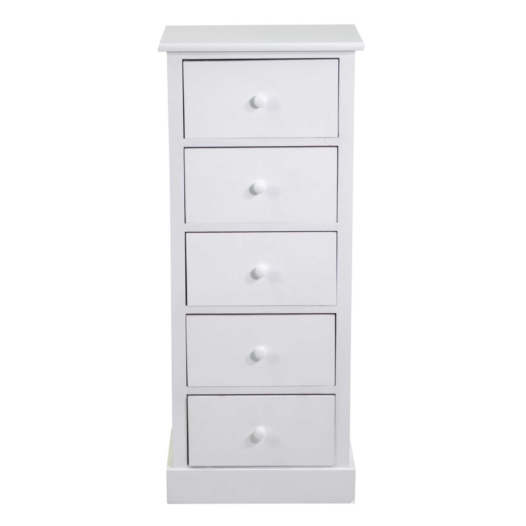 Mobiletto Eleonora cassettiera bianco 5cassetti cm 38x28h91