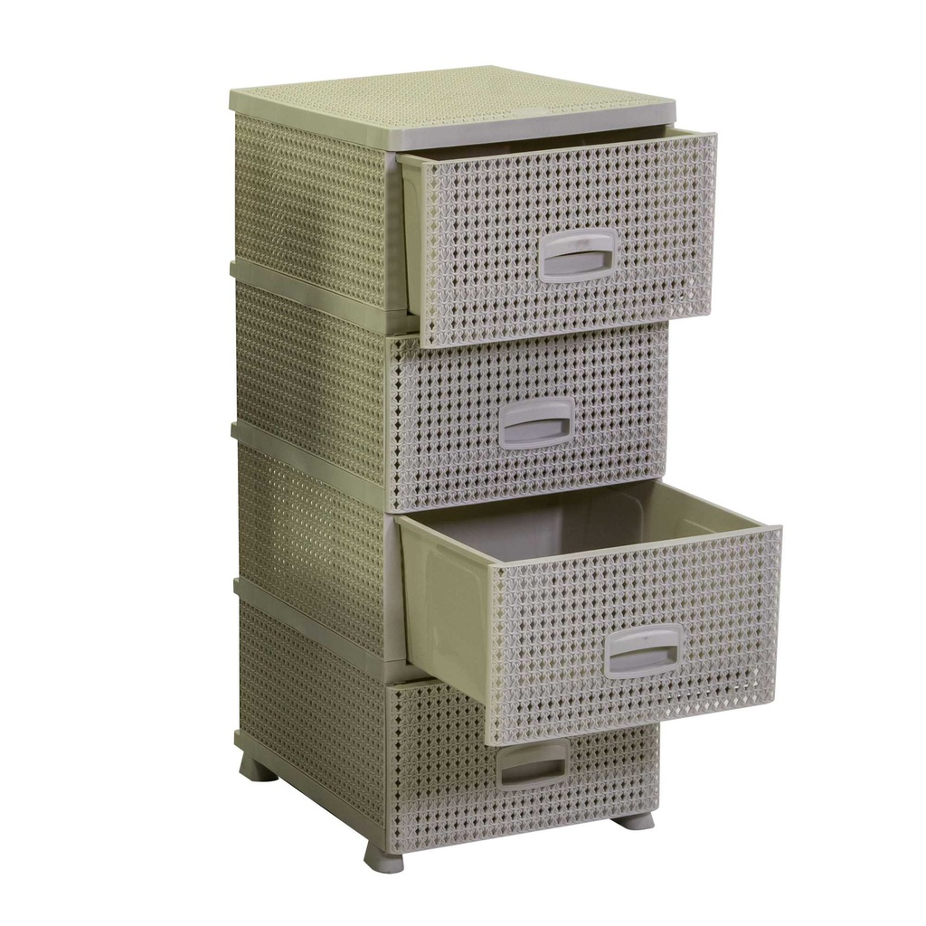 Mobiletto cassettiera 4 cassetti crema cm 43x36