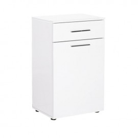 Mobiletto da bagno bianco con cesto e cassetto  52x38xh.83 cm (MDL511PB1) EFFEZ