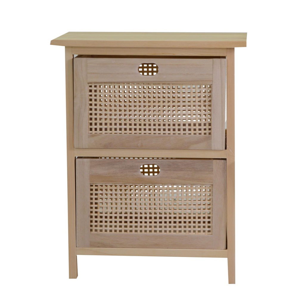 Mobiletto legno cassettiera naturale rettangolare cm 39 x 27,5 x h50