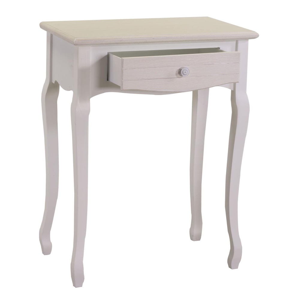 Mobiletto legno console norimberga 1 cassetto crema cm60x34h78