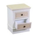Mobiletto legno losanna 2 cassetti crema cm 37x30h49