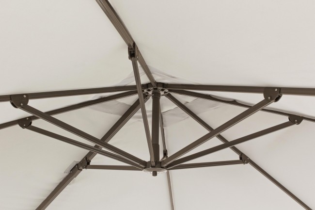 Ombrellone da giardino con braccio Grigio/Beige DALLAS 300x300x h255 cm