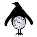 Orologio legno pinguino con pendolo nero cm 38x37x6
