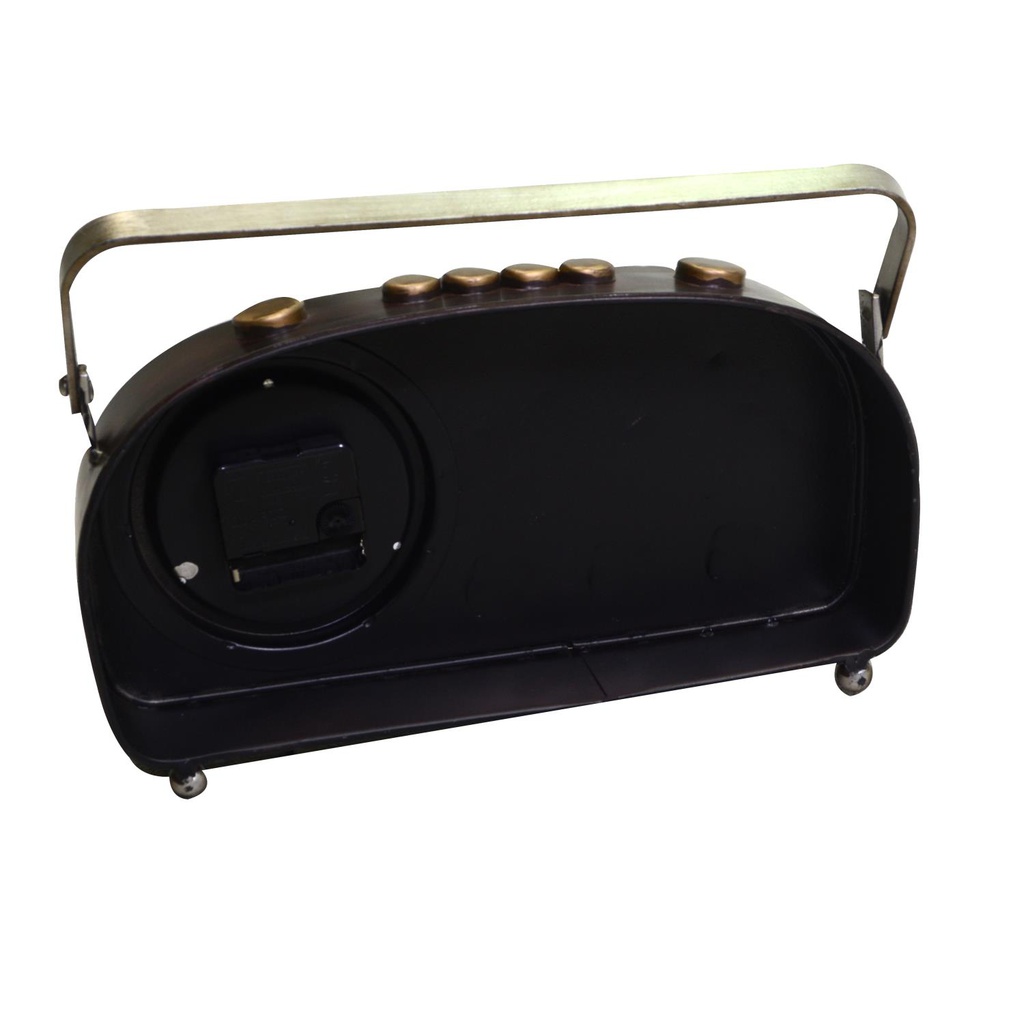 Orologio metallo nero tondo cm33x7x22,5