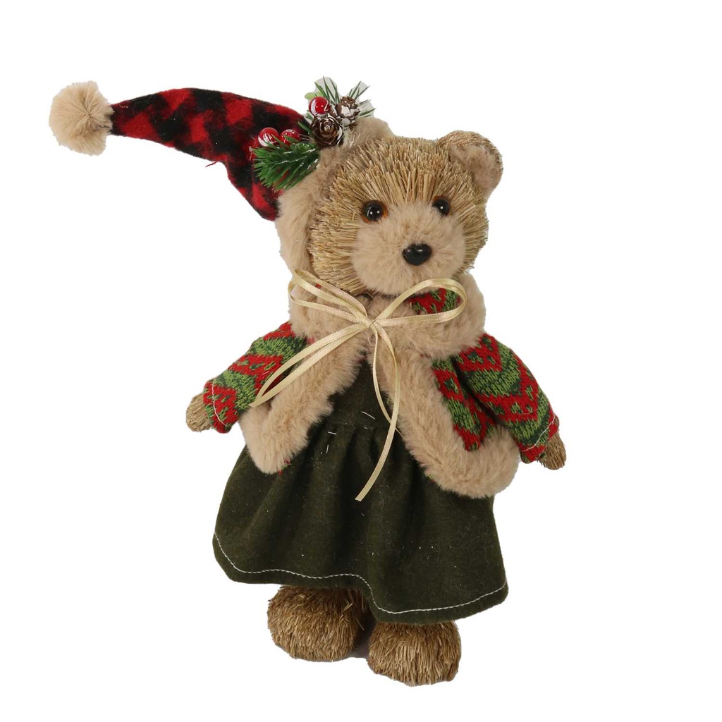 Orso tessuto verde cm17x11h30