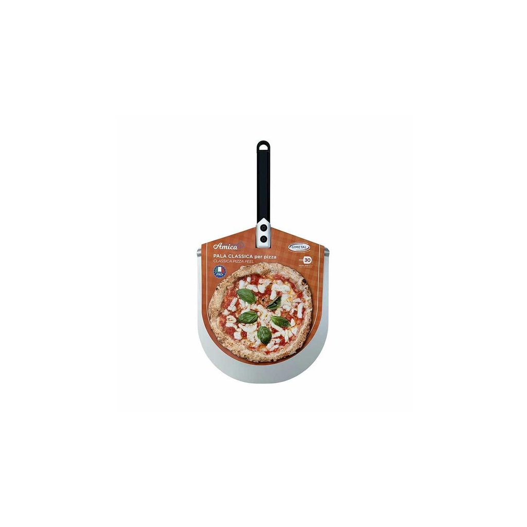 Pala per pizza in alluminio con manico corto - Gi.Metal 33 cm
