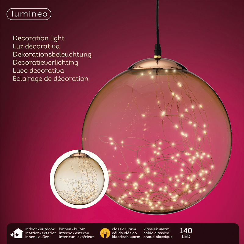 Pallina di Natale decorata con 140 led Ø30 cm