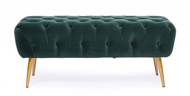 Panca Giacinta effetto velluto verde 103x46x40h cm