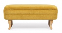 Panca contenitore chenille ocra apribile cm 102