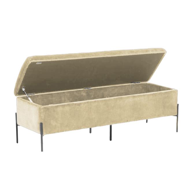 Panca contenitore velluto crema cm 115x40h45