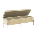 Panca contenitore velluto crema cm 115x40h45
