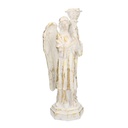 Angelo resina bianco oro con lanterna cm15x11h40