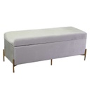 Panca contenitore velluto grigio chiarocm 115x40h45