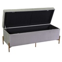 Panca contenitore velluto grigio chiarocm 115x40h45