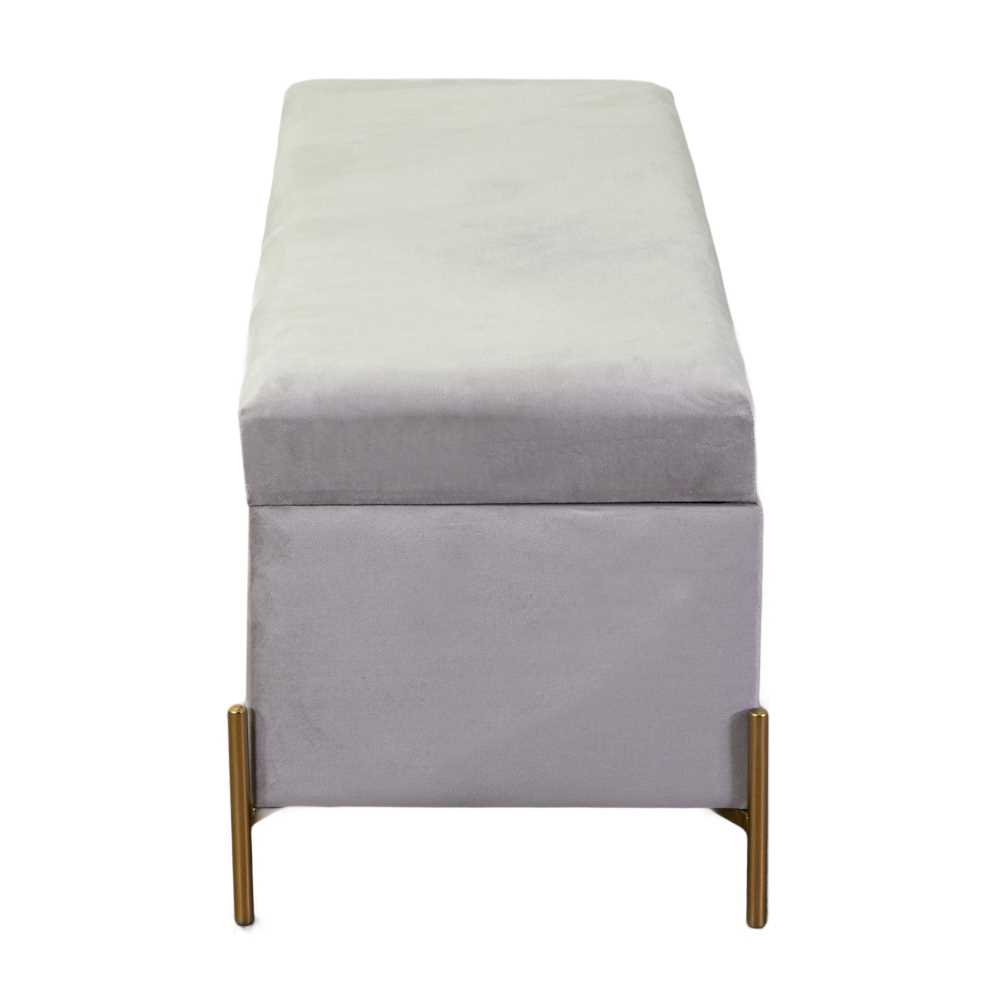 Panca contenitore velluto grigio chiarocm 115x40h45