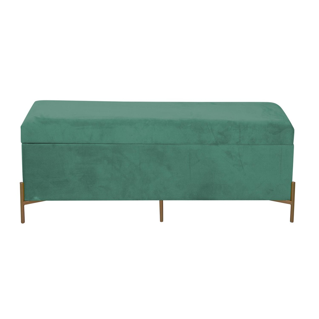 Panca contenitore velluto verde salvia cm 115x40h45