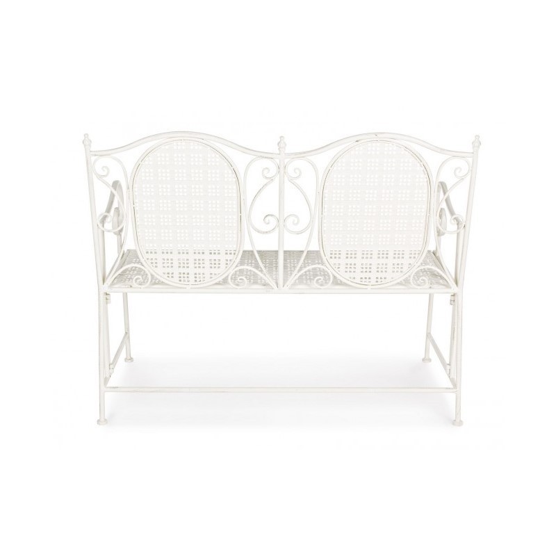 Panca pieghevole due posti in acciaio Bianca EMILY 115x60x h92 cm