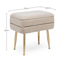 Panca singola contenitore Pavlina Beige effetto velluto