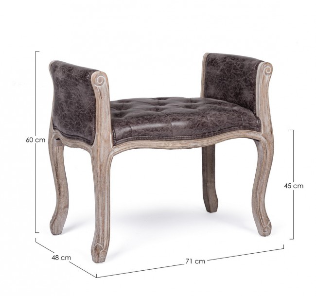 Panca singola dark in tessuto effetto pelle stile design