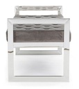 Panca velluto grigio Sveva cm 97 x 44