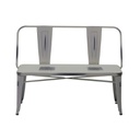 Panchina ferro bristol bianco antico con schienale cm 51x111h82