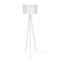 (2c) Lampada a piantana treppiedi in legno e tessuto Bianco RODI 36x h136 cm