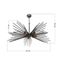 Lampada da soffitto a 5 luci Salem MDL3806 metallo nero