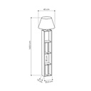Lampada da terra in legno con libreria e paralume nero  45x45x163,5 cm
