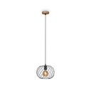 Lampada sospensione Ø 30 cm, 40 W, nero e legno