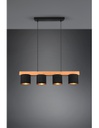 Lampadario Lineare Legno 4 Paralumi Nero Cameron Trio Lighting
