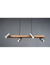 Lampadario Lineare Legno E Nichel 4 Spot Cilindrici Orientabili Marley Trio Lighting