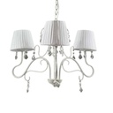Lampadario moderno a 3 luci bianco con paralumi in tessuto cm 55