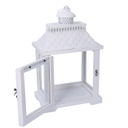 Lanterna legno bianco quadro cm24x16h39