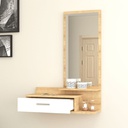 Pensile da ingresso con specchio e cassetto bianco rovere 80x35xh.116 cm EFFEZ